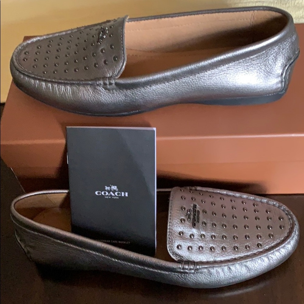 Gently used Coach Gunmetal Loafer - Size 9